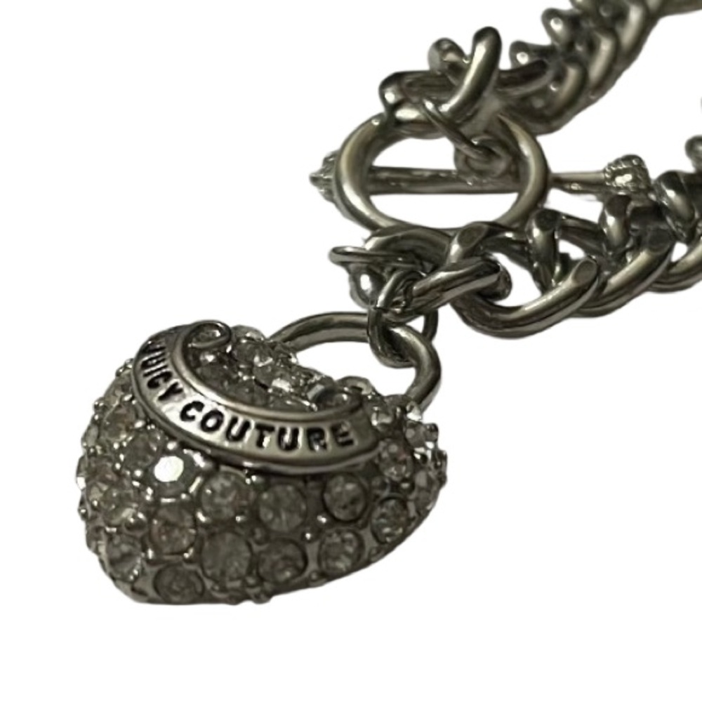 Juicy Couture Silver Chain Bracelet With Crystal Heart Charm - Picture 3 of 14